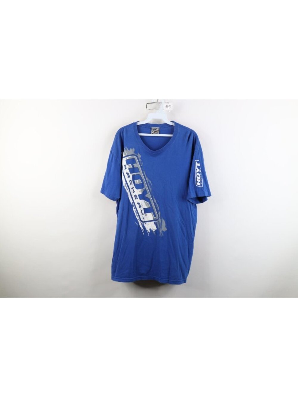Vintage Team Hoyt Archery Mens XL Faded Spell Out Short Sleeve T-Shirt Blue